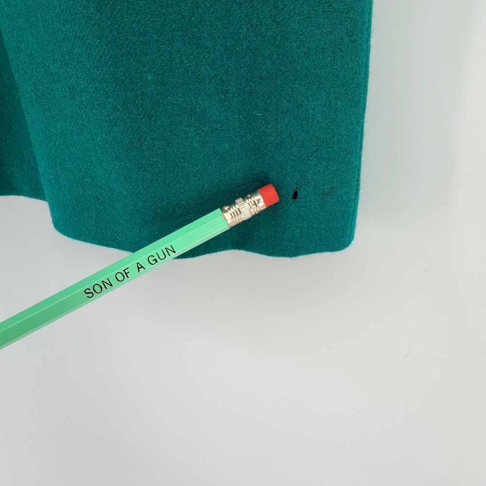 Pendleton Vintage Petite Wool Pencil Skirt High Waist Pleated Teal Green Size 2 - Picture 10 of 10
